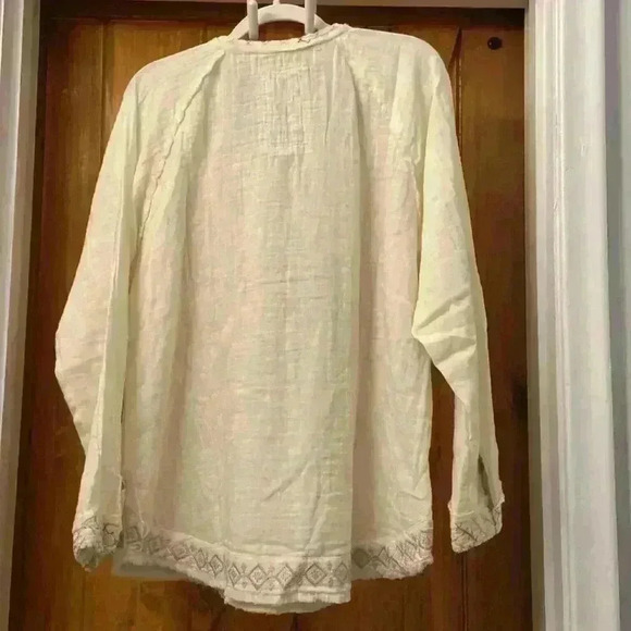Johnny Was For Sundance Joanne Gauze Embroidered Blouse -Boho. Size Small - Picture 7 of 9